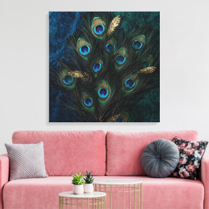 Divine Peacock Feathers Wall Art Boho Spiritual