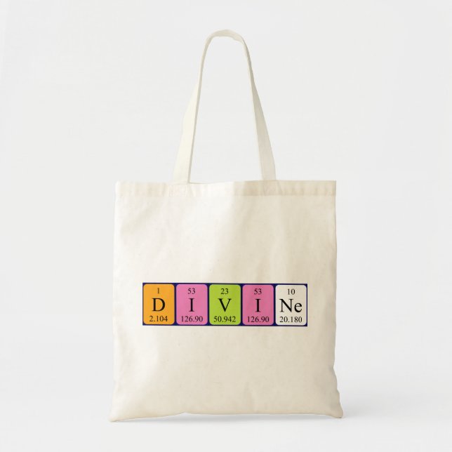 Divine periodic table name tote bag (Front)