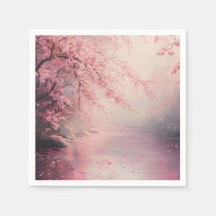 Divine Pink Cherry Blossom Tree Napkin
