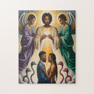 Divine Protection Black Couple Puzzle