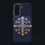 Divine Radiance – 5: Illuminated Universal Energy Samsung Galaxy Case<br><div class="desc">Divine Radiance – 5 is a visual prayer in golden symmetry — a masterpiece woven with cosmic light. The design reimagines the Shree Yantra, glowing like a portal of divine frequency against a deep cosmic blue. It whispers the story of creation — where energy flows, consciousness blooms, and silence becomes...</div>