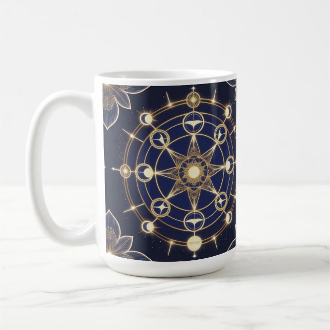Divine Radiance – Golden Mandala of Awakening Coffee Mug (Left)