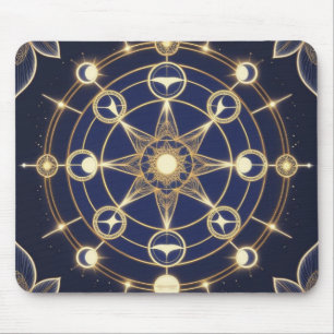 Divine Radiance – Golden Mandala of Awakening Mouse Mat