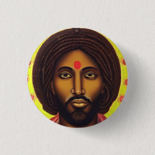 Divine Reflections: Afrocentric Jesus Graphic Art  3 Cm Round Badge