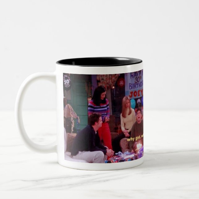 "Divine Reflections: Joey's 'Why God Why' Coffee  Two-Tone Coffee Mug (Left)