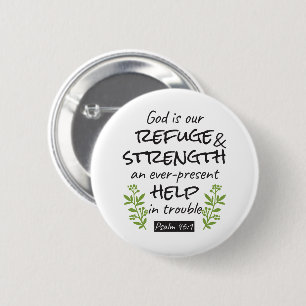 Divine Refuge - Psalm 46:1 for Spiritual Comfort a 6 Cm Round Badge