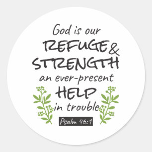 Divine Refuge - Psalm 46:1 for Spiritual Comfort a Classic Round Sticker