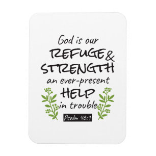 Divine Refuge - Psalm 46:1 for Spiritual Comfort a Magnet