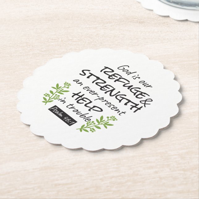 Divine Refuge - Psalm 46:1 for Spiritual Comfort a Paper Coaster (Angled)