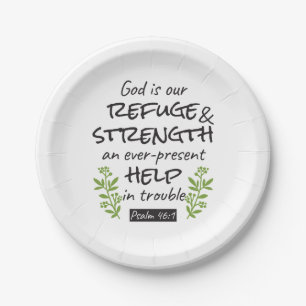 Divine Refuge - Psalm 46:1 for Spiritual Comfort a Paper Plate