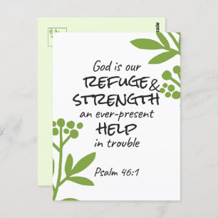 Divine Refuge - Psalm 46:1 for Spiritual Comfort a Postcard