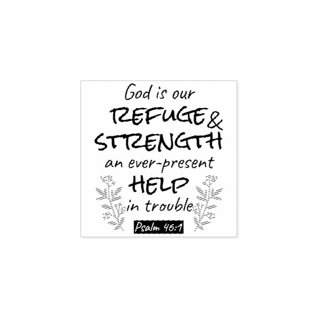 Divine Refuge - Psalm 46:1 for Spiritual Comfort a Rubber Stamp (Imprint)