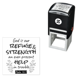 Divine Refuge - Psalm 46:1 for Spiritual Comfort a Self-inking Stamp
