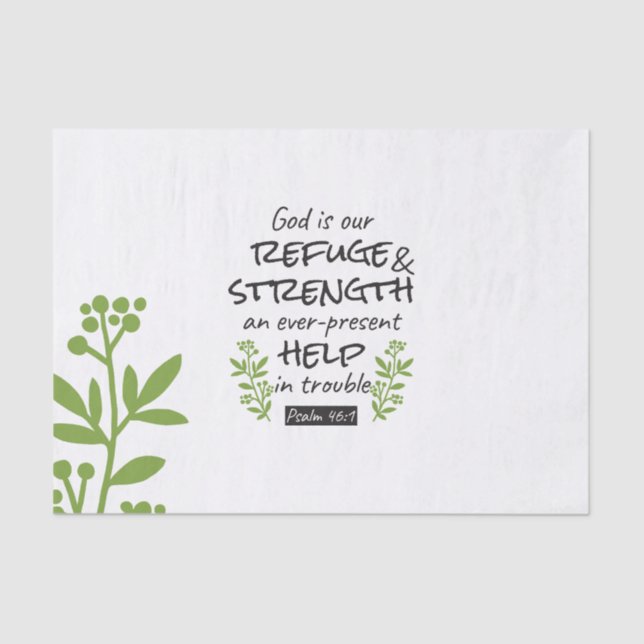 Divine Refuge - Psalm 46:1 for Spiritual Comfort a Tissue Paper (Front)
