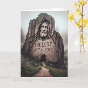 Divine Rock: Jesus Engraved The Lord Is My Rock Card