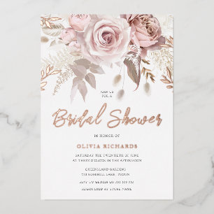 Divine Rose Gold Blush Floral Bridal Shower