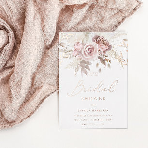 Divine Rose Gold Blush Floral Bridal Shower