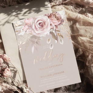 Divine Rose Gold Blush Floral Pure Elegant Wedding