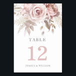 Divine Rose Gold Blush Floral Wedding Table Number<br><div class="desc">Divine Rose Gold Blush Floral Wedding Table Number

See Niche and Nest store for Set.</div>