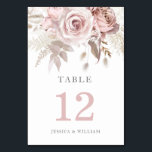 Divine Rose Gold Blush Floral Wedding Table Number<br><div class="desc">Divine Rose Gold Blush Floral Wedding Table Number

See Niche and Nest store for Set.</div>