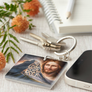 Divine Saviour: The Lord Is My Rock Key Ring