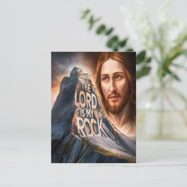 Divine Saviour: The Lord Is My Rock Postcard (Standing Front)