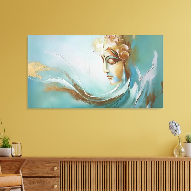  Divine Serenity: Goddess Gayathiri Reimagined Canvas Print (Insitu(LivingRoom))