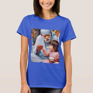 Divine Serenity:Sai Baba Watercolor t-shirt 