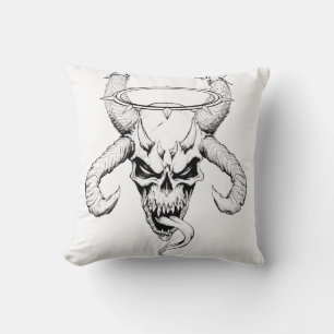 Divine Skull of Death White Cushion