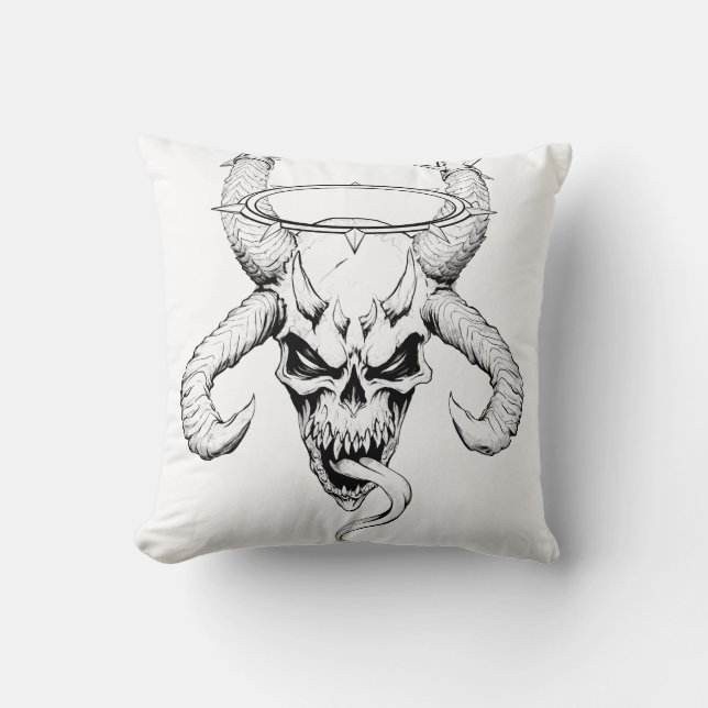 Divine Skull of Death White Cushion (Front)
