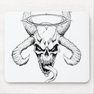 Divine Skull of Death White Mouse Mat