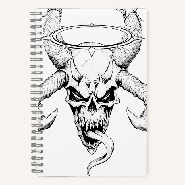 Divine Skull of Death White Notebook (Front)