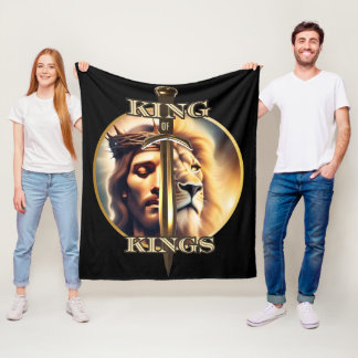 Divine Sovereignty : Kink of Kings Jesus Christ  Fleece Blanket