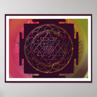 Divine  Sri Yantra4 Colour Poster