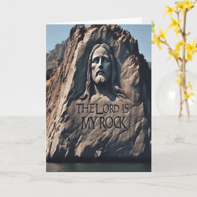 Divine Statue: The Lord Is My Rock Card (Yellow Flower)