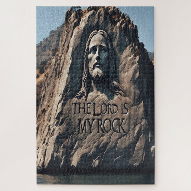 Divine Statue: The Lord Is My Rock Jigsaw Puzzle (Vertical)