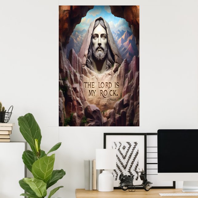 Divine Statue: The Lord Is My Rock Poster (Home Office)