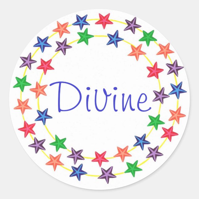 Divine, stickers with colourful stars (Front)