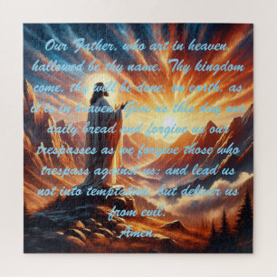 Divine Sunset: Lord's Prayer Inspiration Jigsaw Puzzle