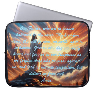 Divine Sunset: Lord's Prayer Inspiration Laptop Sleeve