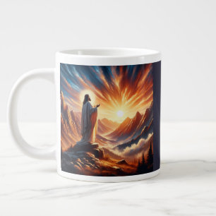 Divine Sunset: Lord's Prayer Inspiration Large Coffee Mug