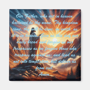 Divine Sunset: Lord's Prayer Inspiration Magnet