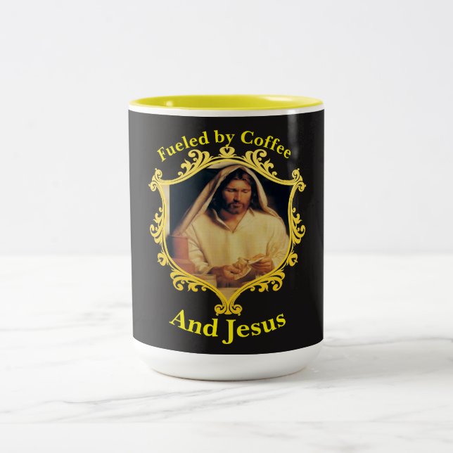 Divine Supper: Breaking Bread With Jesus Two-Tone Coffee Mug (Center)