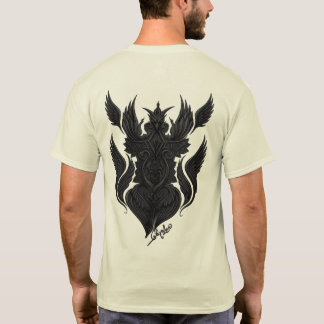 Divine Symmetry: Intricate Black & White T-Shirt