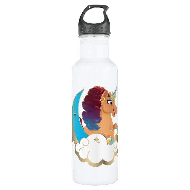 Divine the Unicorn | Moon & Clouds 710 Ml Water Bottle (Front)