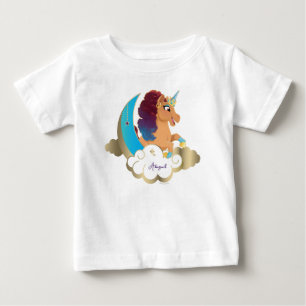 Divine the Unicorn   Moon & Clouds Baby T-Shirt