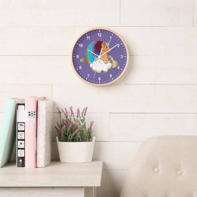 Divine the Unicorn | Moon & Clouds Clock (Reading Room)