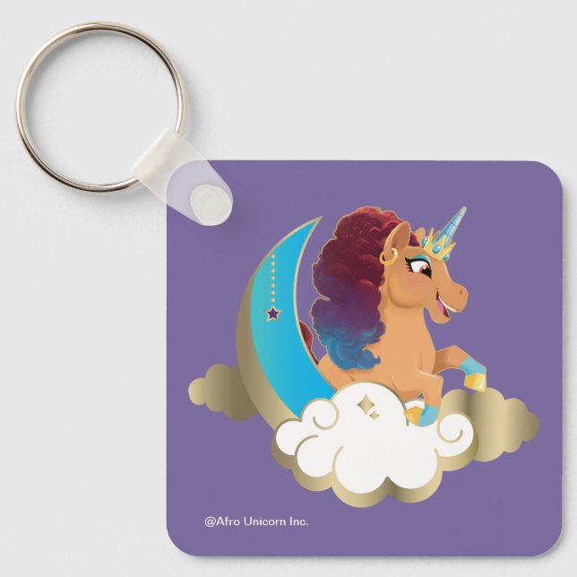 Divine the Unicorn | Moon & Clouds Key Ring (Front)