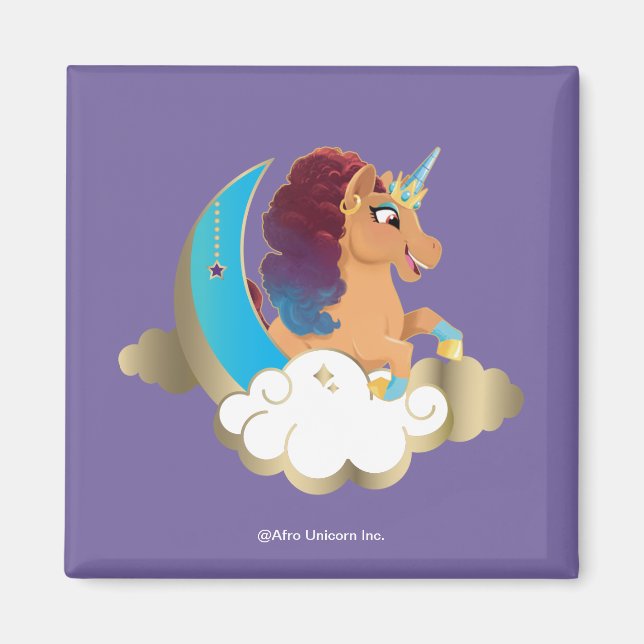 Divine the Unicorn | Moon & Clouds Magnet (Front)
