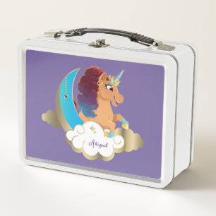 Divine the Unicorn   Moon & Clouds Metal Lunch Box